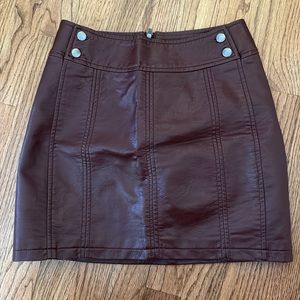 Free People Vegan Leather Skirt